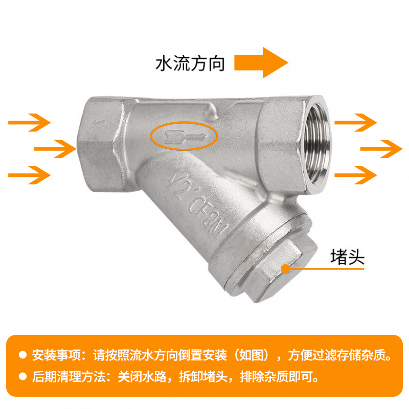 正品304不銹鋼Y型過(guò)濾器